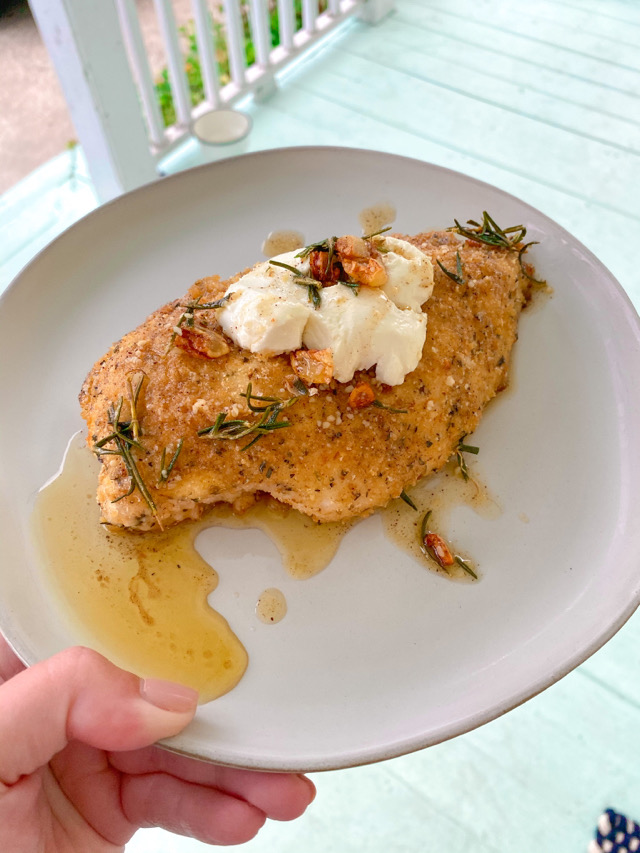 Chicken with brown butter & goat cheese