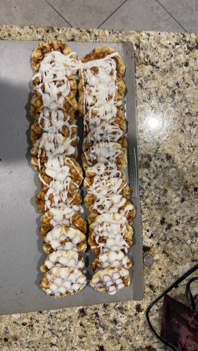 Cinnamon roll waffles