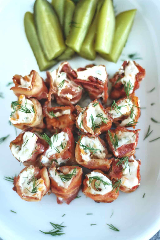 Dill Pickle Bacon Roll ups