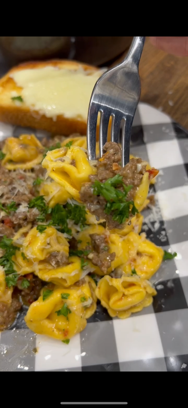 Cheesy Beef and Torellini Skillet