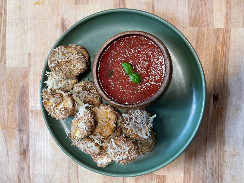 Parmesan air fried zucchini crisps!