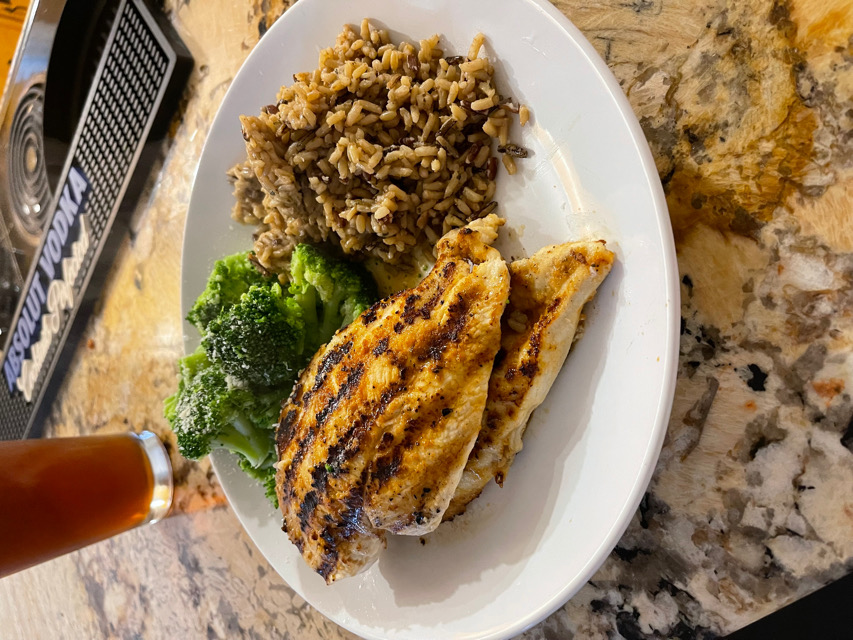 Grilled Chicken w/ Broccoli and Rice