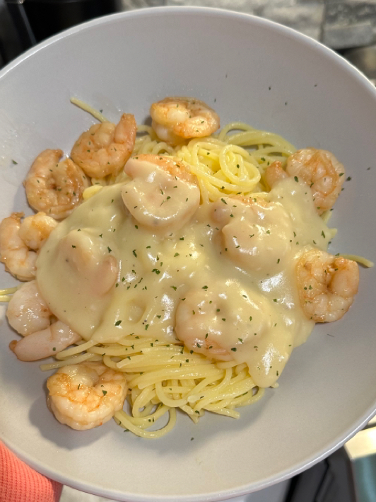 Shrimp Alfredo - gluten free dairy free 