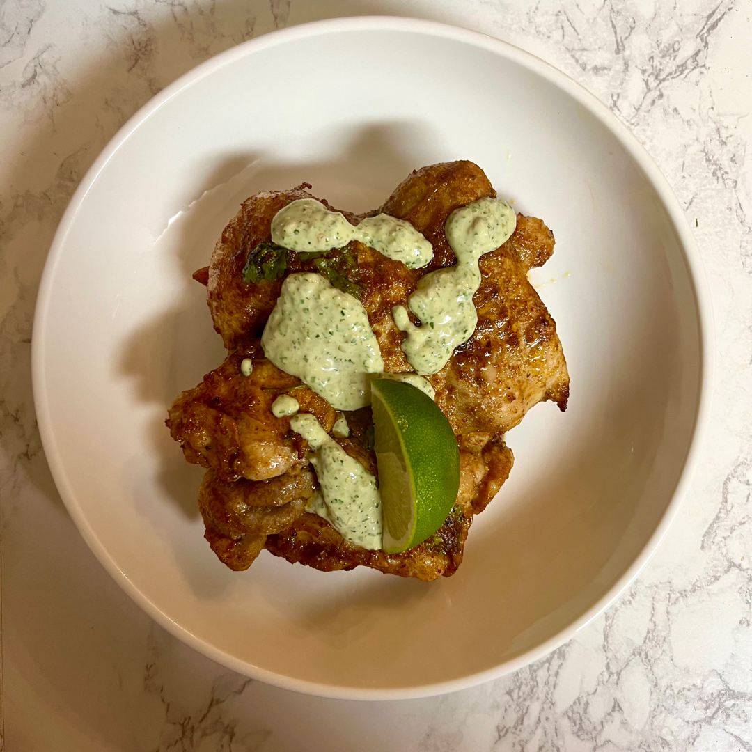 Peruvian Chicken with Spicy Green Sauce