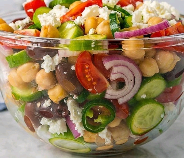 Loaded Greek Chickpea Chopped Salad