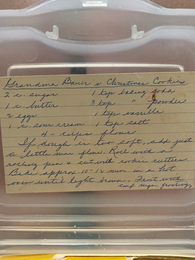 grandma bauer’s christmas cookies