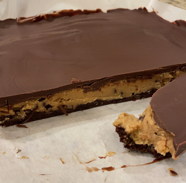 3 Layer GF+Vegan Brownie Cookie Dough Bars