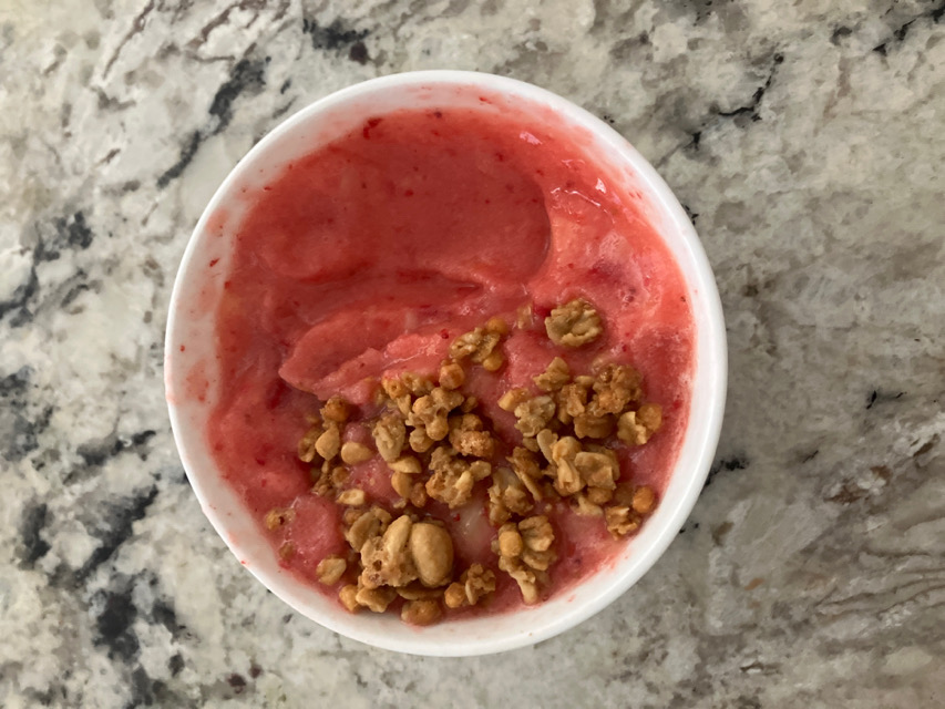 Tropical strawberry smoothie bowl