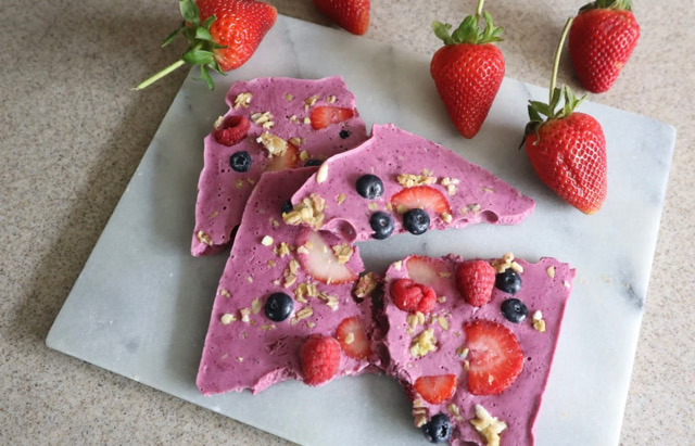 Mixed Berry Frozen Yogurt Bark