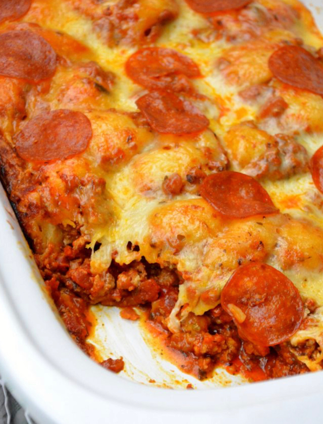 Crockpot pizza casserole 🥘