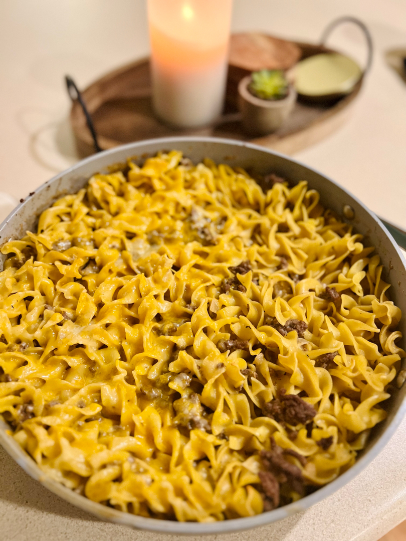 Cheesy Baked Beef Stroganoff