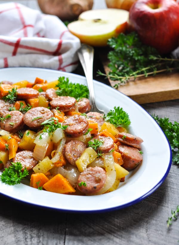 DUMP-AND-BAKE Sausage/Sweet Potatoes