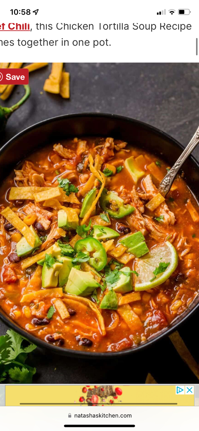 Crock pot Chicken tortilla soup