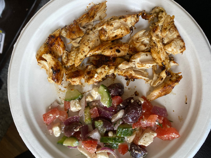 Greek chicken w Greek salad