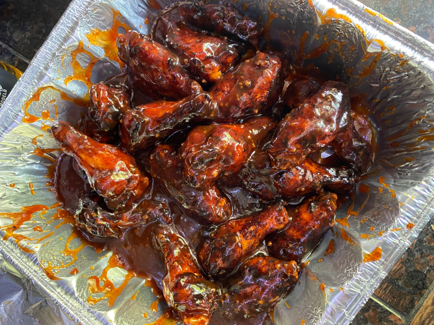 Smoked chicken wings.