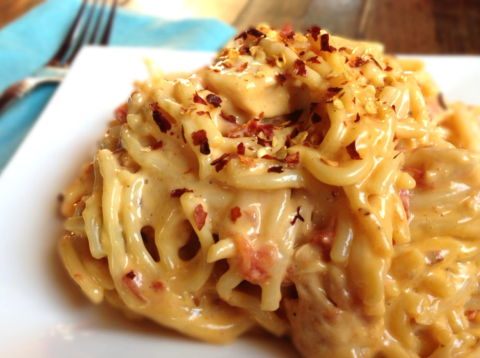 Cheesy Chicken Spaghetti