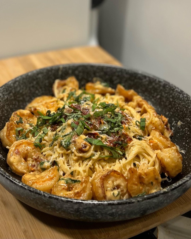 Creamy Shrimp Tuscan Pasta