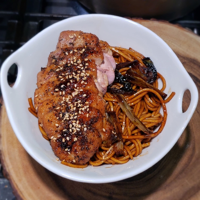 Pan Seared Duck Breast and Lo Mein
