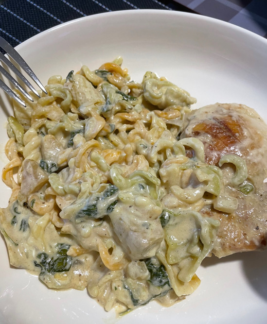 spinach artichoke dip pasta