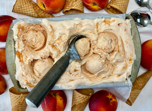 No-churn Peaches & Cream Ice Cream
