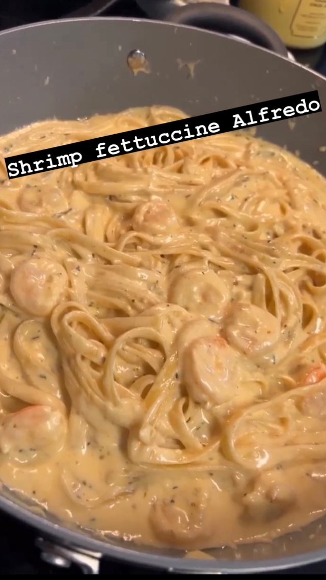 Shrimp fettuccine Alfredo!