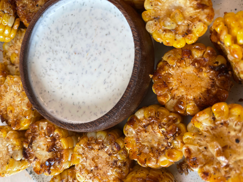 Brown butter Cajun corn bites